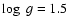 $\log\; g = 1.5$