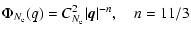 $\displaystyle %
\Phi_{N_{\rm e}} (q) = C_{N_{\rm e}}^2 \vert\vec{q}\vert^{-n} , \quad n =
11/3$