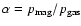 $\alpha = p_{\rm mag} / p_{\rm gas}$