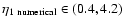 $\eta_{\rm 1
~ numerical} \in (0.4,4.2)$