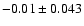 $-0.01\pm0.043$