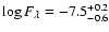 $\log F_{\lambda} = -7.5^{+0.2}_{-0.6}$