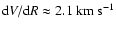 ${\rm d}V/{\rm d}R
\approx 2.1~{\rm {km~s^{-1}}}$