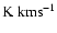 ${\rm {K~km s^{-1}}}$