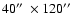 $40\hbox{$^{\prime\prime}$ }\times 120\hbox{$^{\prime\prime}$ }$