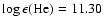 $\log \epsilon ({\rm He}) = 11.30$