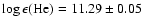 $\log \epsilon {\rm (He)}=11.29 \pm 0.05$