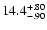 $\rm 14.4^{+.80}_{-.90}$