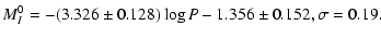 $\displaystyle M^{0}_{I} = -(3.326\pm0.128)\log P - 1.356\pm0.152, \sigma=0.19.$