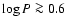 $\log P\ga 0.6$