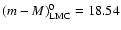 $(m-M)^0_{\rm LMC}=18.54$