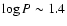 $\log P \sim 1.4$