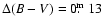 $\Delta(B-V)=0\hbox{$.\!\!^{\rm m}$ }13$