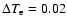 $\Delta T_{\rm e}=0.02$