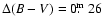 $\Delta (B-V) = 0\hbox{$.\!\!^{\rm m}$ }26$