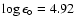 $\log \epsilon_{\circ} = 4.92$