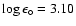 $\log \epsilon_{\circ} = 3.10$