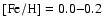 $\rm [Fe/H]=0.0{-}0.2$