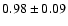 $0.98\pm0.09$