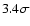 $3.4\sigma$