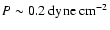 $P \sim 0.2~{\rm dyne~cm^{-2}}$