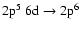 $\rm 2p^{5}~6d \rightarrow 2p^{6}$