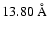 $13.80~{\rm\AA}$