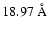 $18.97~{\rm\AA}$