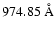 $974.85~{\rm\AA}$