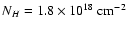 $N_{H}=1.8\times10^{18}~{\rm cm^{-2}}$