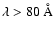 $\lambda >80~{\rm \AA}$