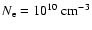 $N_{{\rm e}}=10^{10}~{\rm cm^{-3}}$