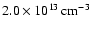 $2.0\times10^{13}\,\rm cm^{-3}$