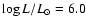 $\log L/{L}_{\odot}=6.0$