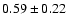 $ 0.59 \pm 0.22 $