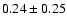 $0.24 \pm 0.25 $
