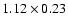 $1.12\times 0.23$