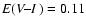 $E(\hbox{\it V--I{} })=0.11$