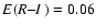 $E(\hbox{\it R--I{} })=0.06$