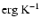$\mbox{erg}~\mbox{K}^{-1}$