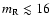 $m_{\rm R}\lesssim 16$