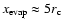 $x_{\rm evap}\approx 5r_{\rm c}$