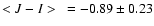 $<J-I>~=-0.89 \pm 0.23$
