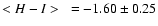 $<H-I>~=-1.60 \pm 0.25$
