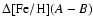 $\Delta {\rm [Fe/H]}(A-B)$