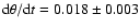 ${\rm d}\theta/{\rm d}t=0.018 \pm 0.003$