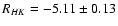 $R_{HK} = -5.11 \pm 0.13$