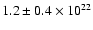 $1.2\pm0.4\times 10^{22}$