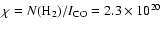 $\chi = N({\rm H}_2)/I_{\rm CO}= 2.3 \times 10^{20}$