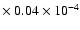 $\times~0.04 \times 10^{-4}$